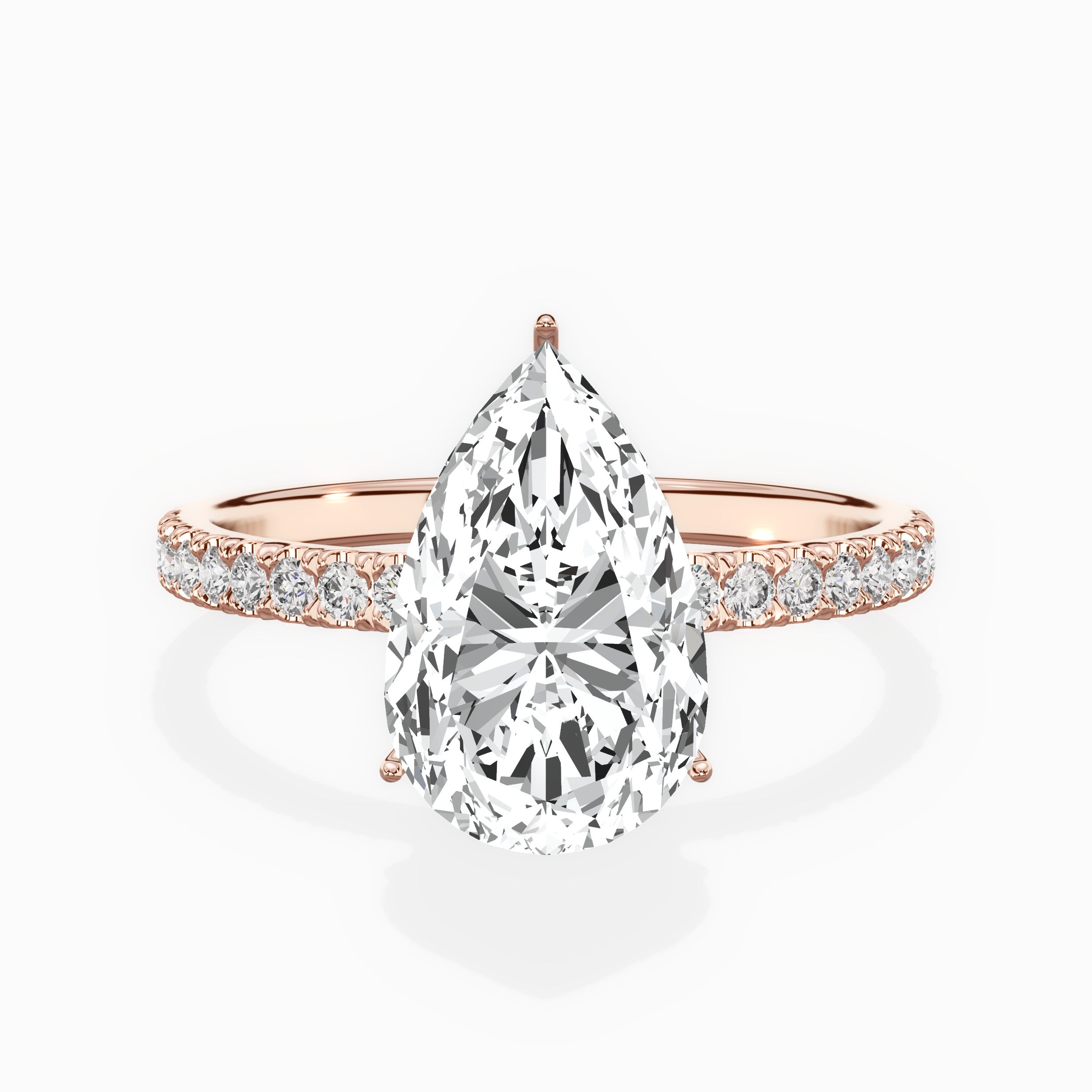 Rose Hidden Halo Engagement Ring