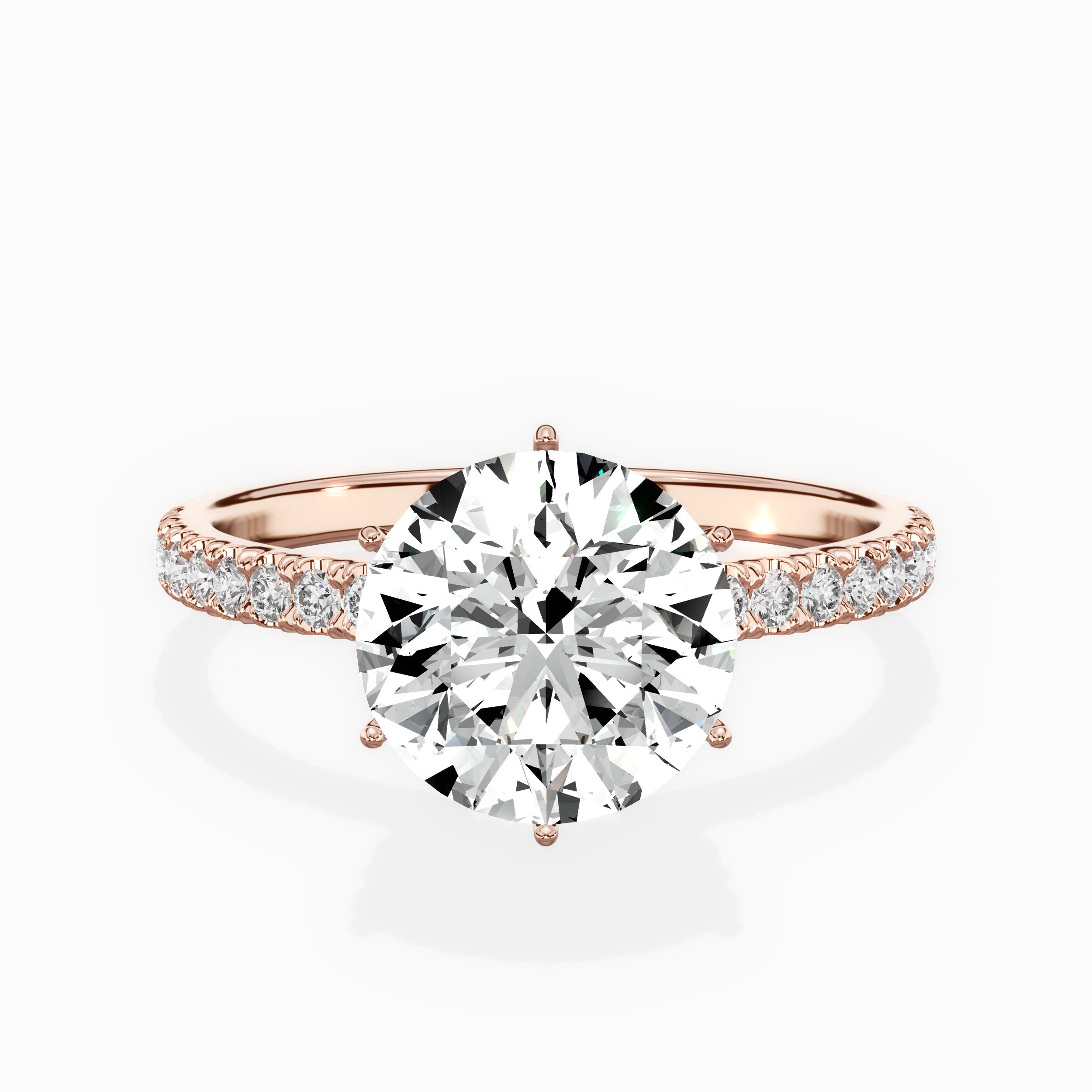 Rose Hidden Halo Engagement Ring