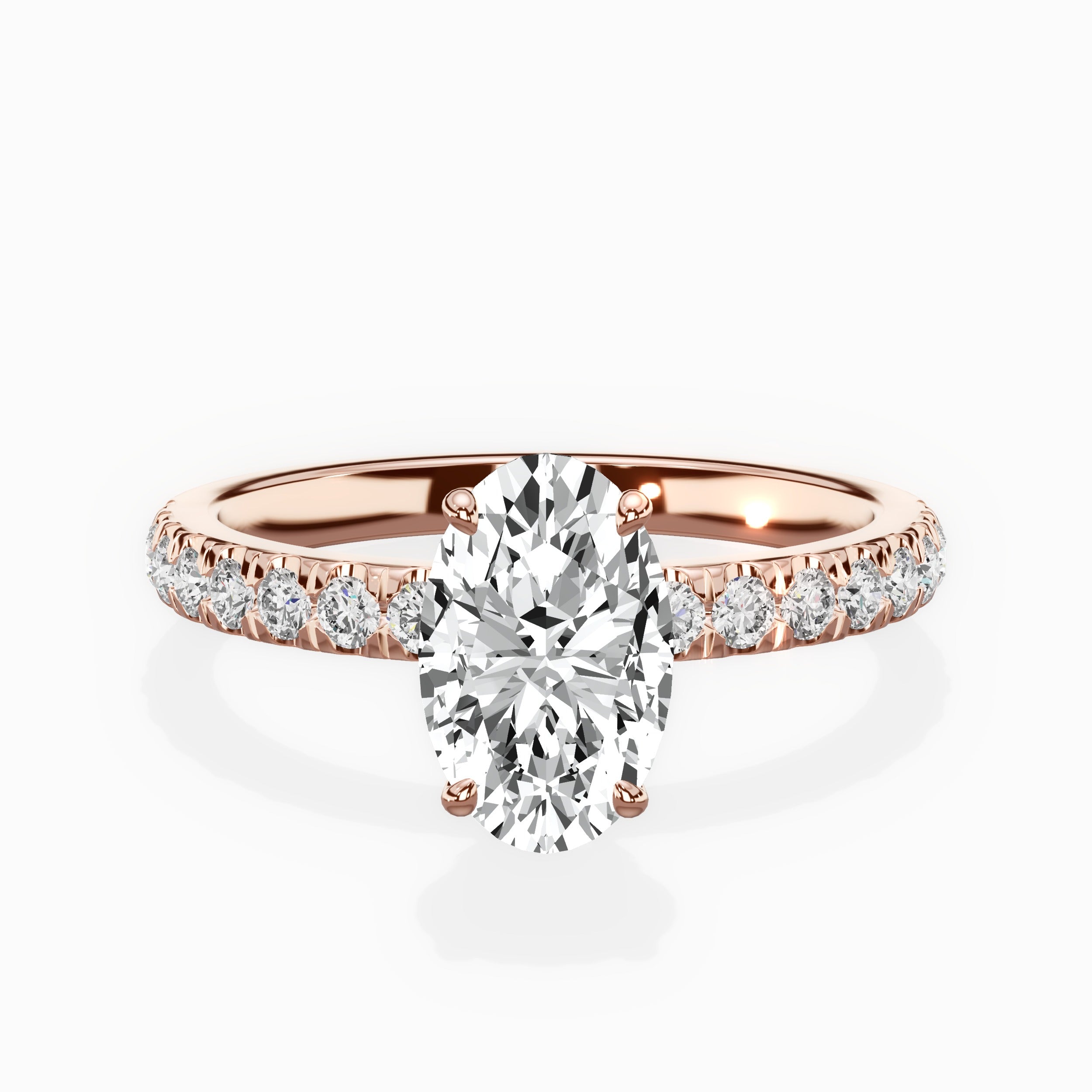 Martini Hidden Halo Engagement Ring