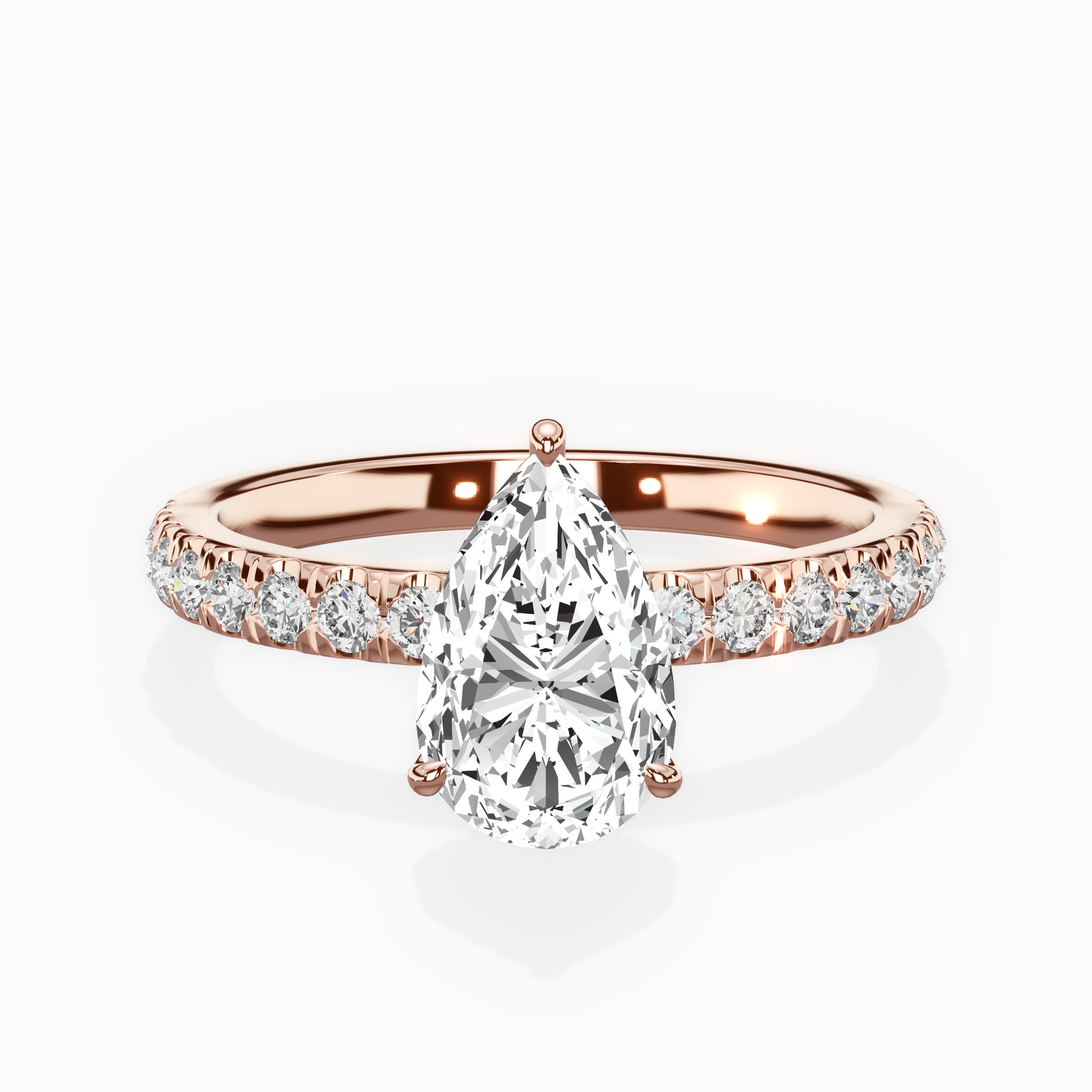 Martini Hidden Halo Engagement Ring