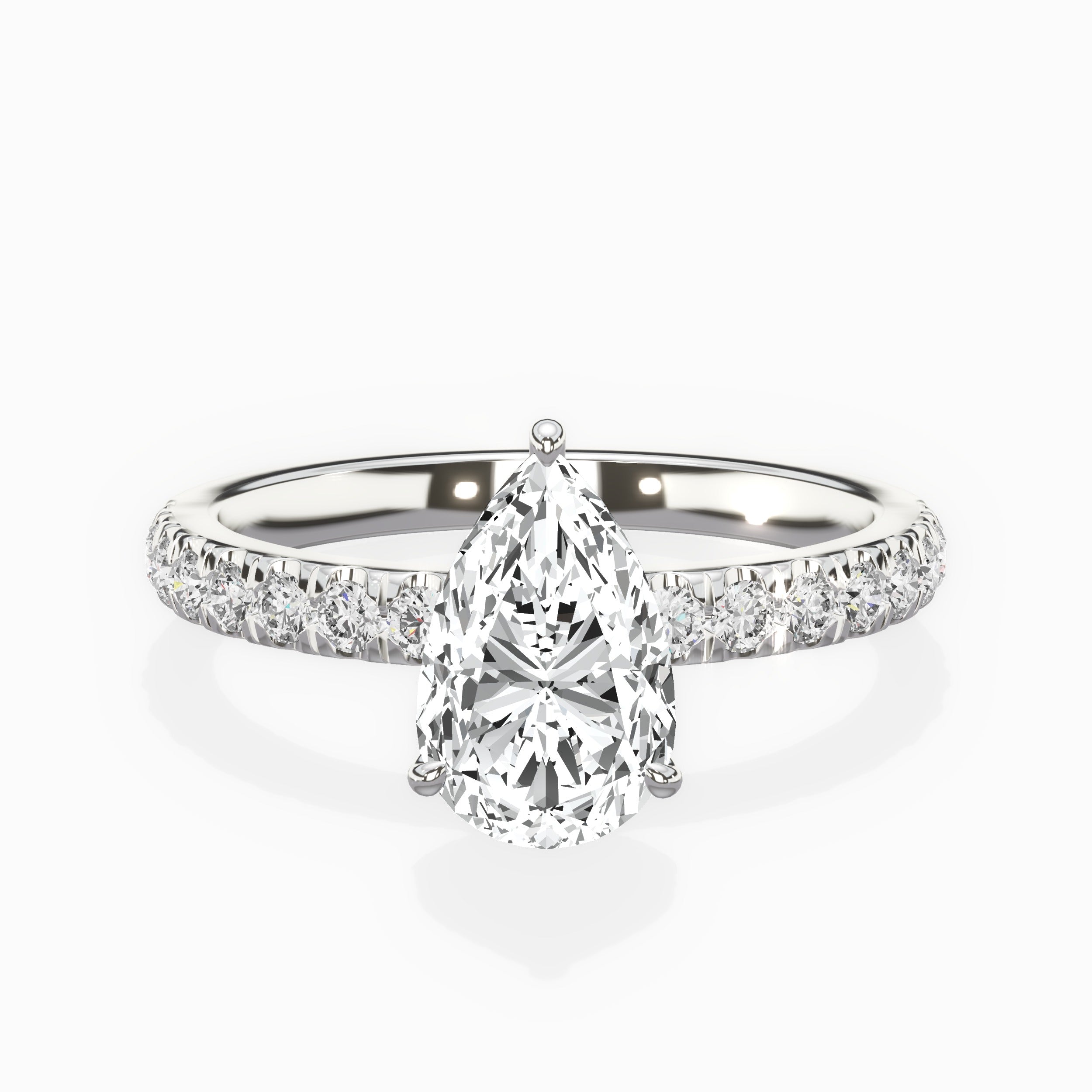 Martini Hidden Halo Engagement Ring