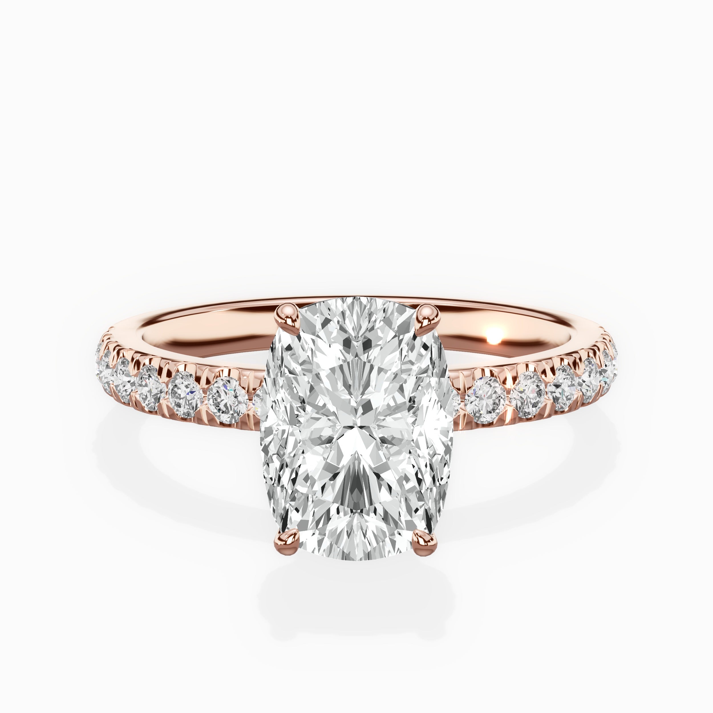 Martini Hidden Halo Engagement Ring