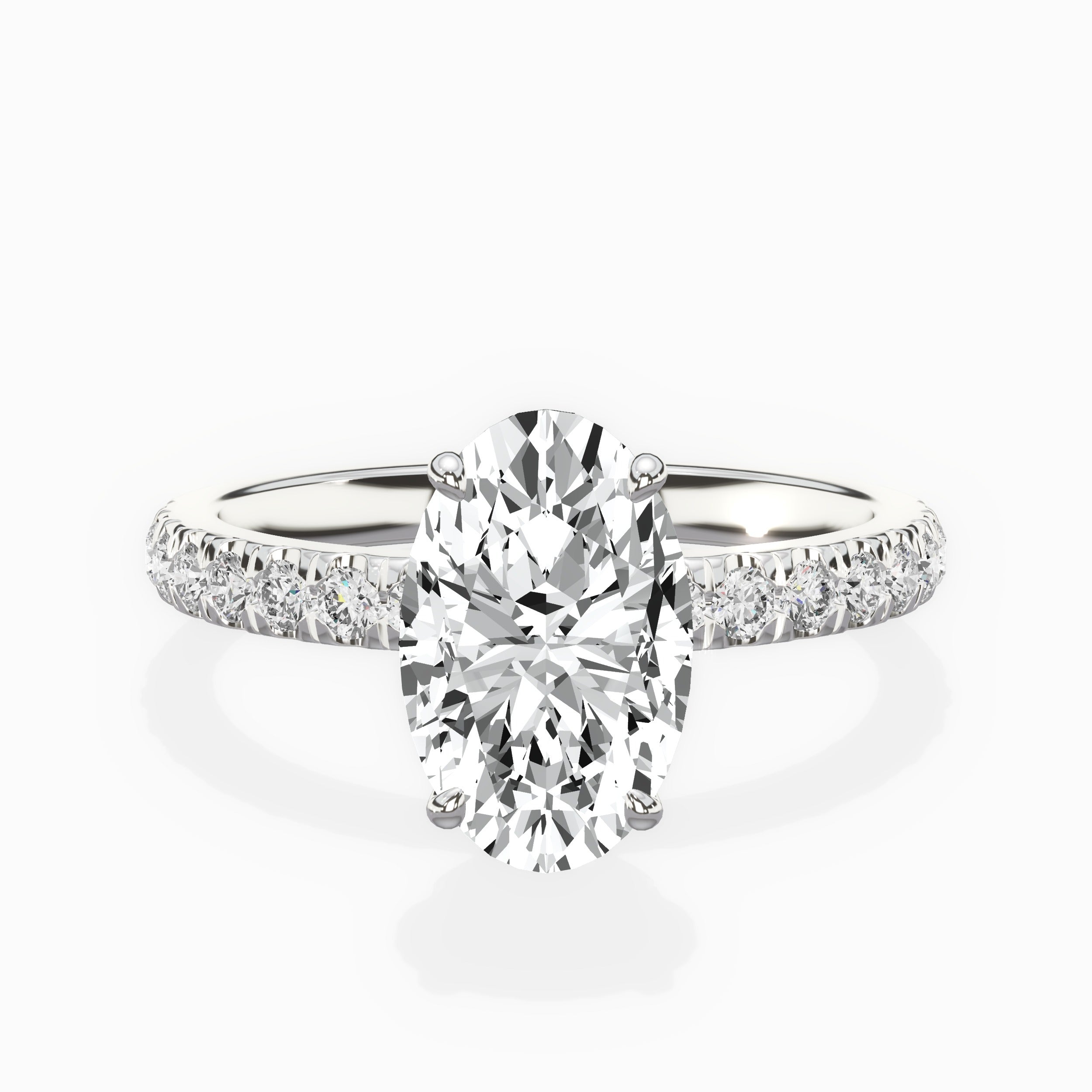Martini Hidden Halo Engagement Ring