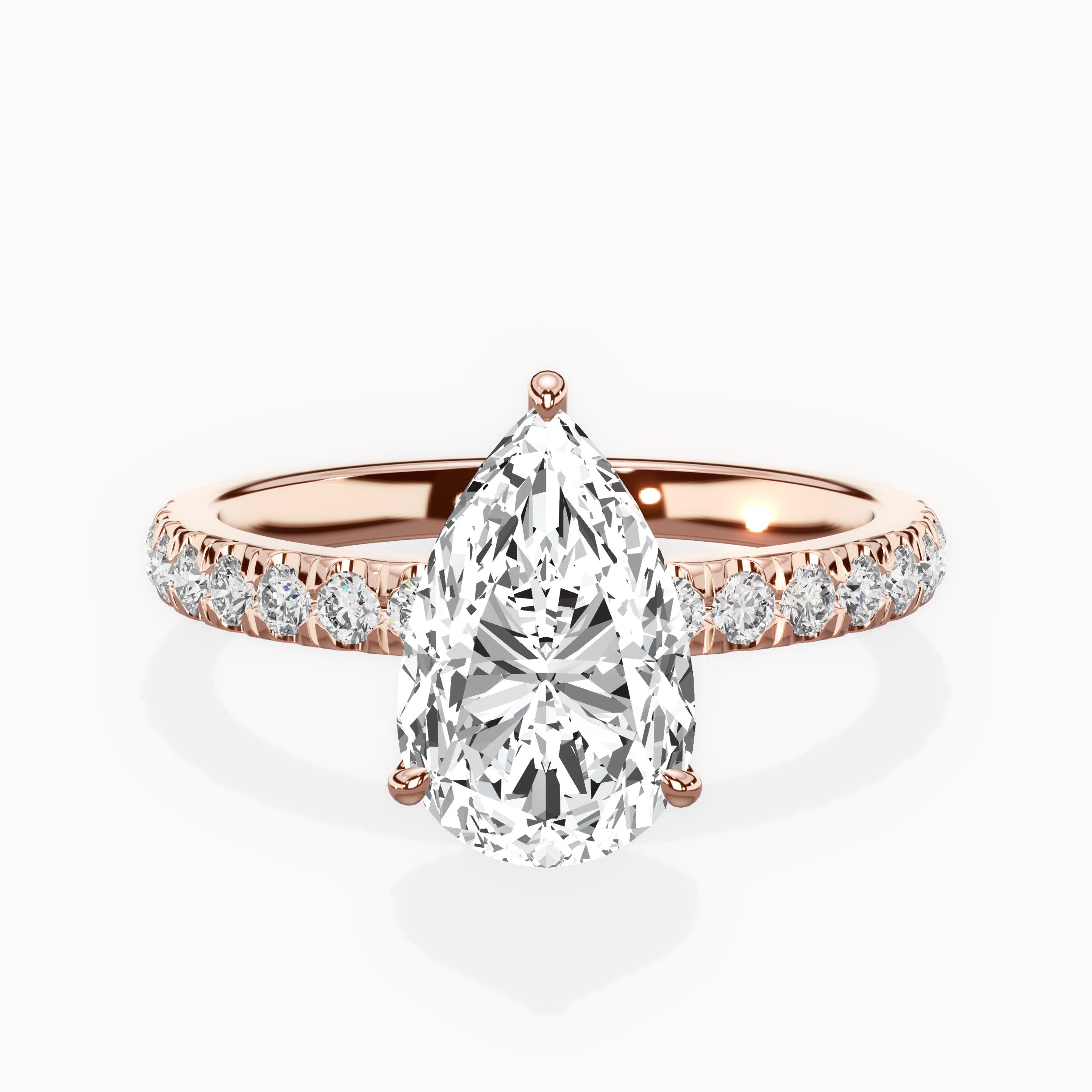 Martini Hidden Halo Engagement Ring