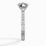 Martini Hidden Halo Round Engagement Ring in White Gold