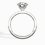 Martini Hidden Halo Round Engagement Ring in White Gold