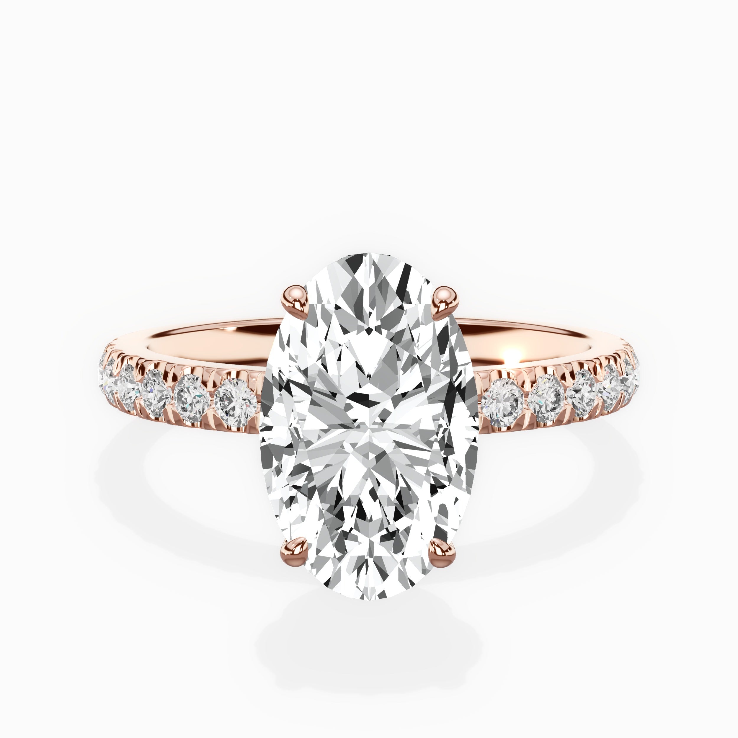 Martini Hidden Halo Engagement Ring