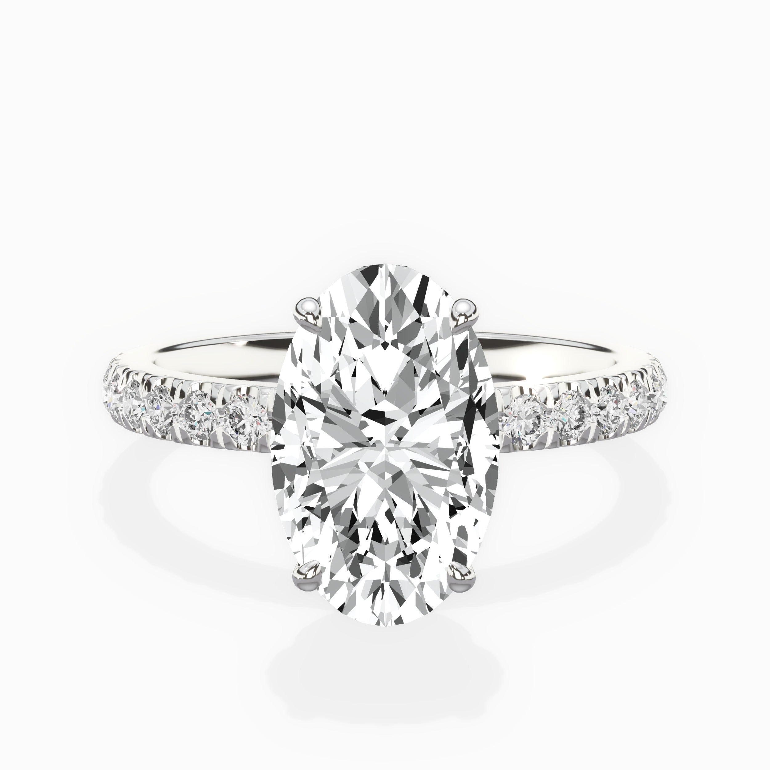 Martini Hidden Halo Engagement Ring