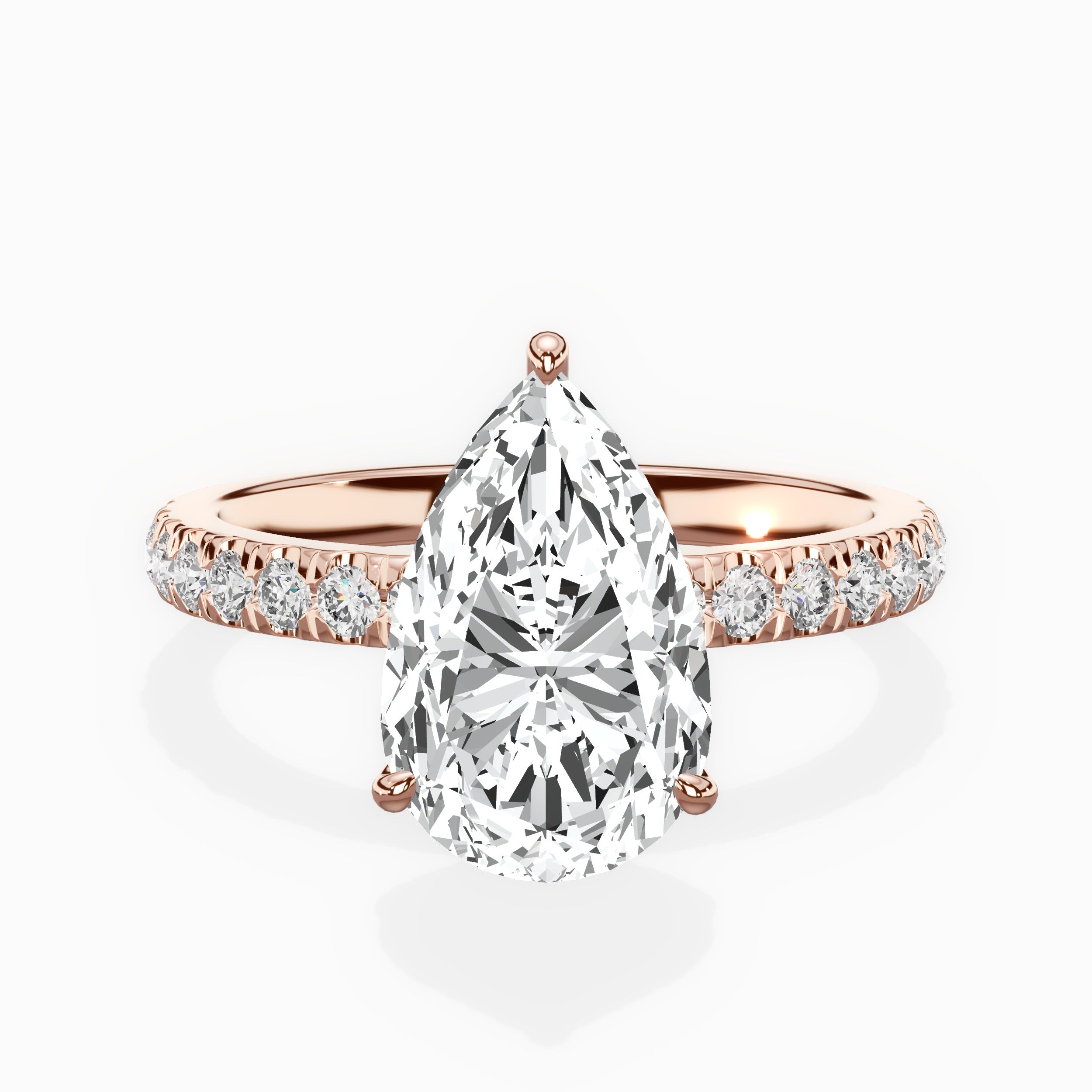 Martini Hidden Halo Engagement Ring