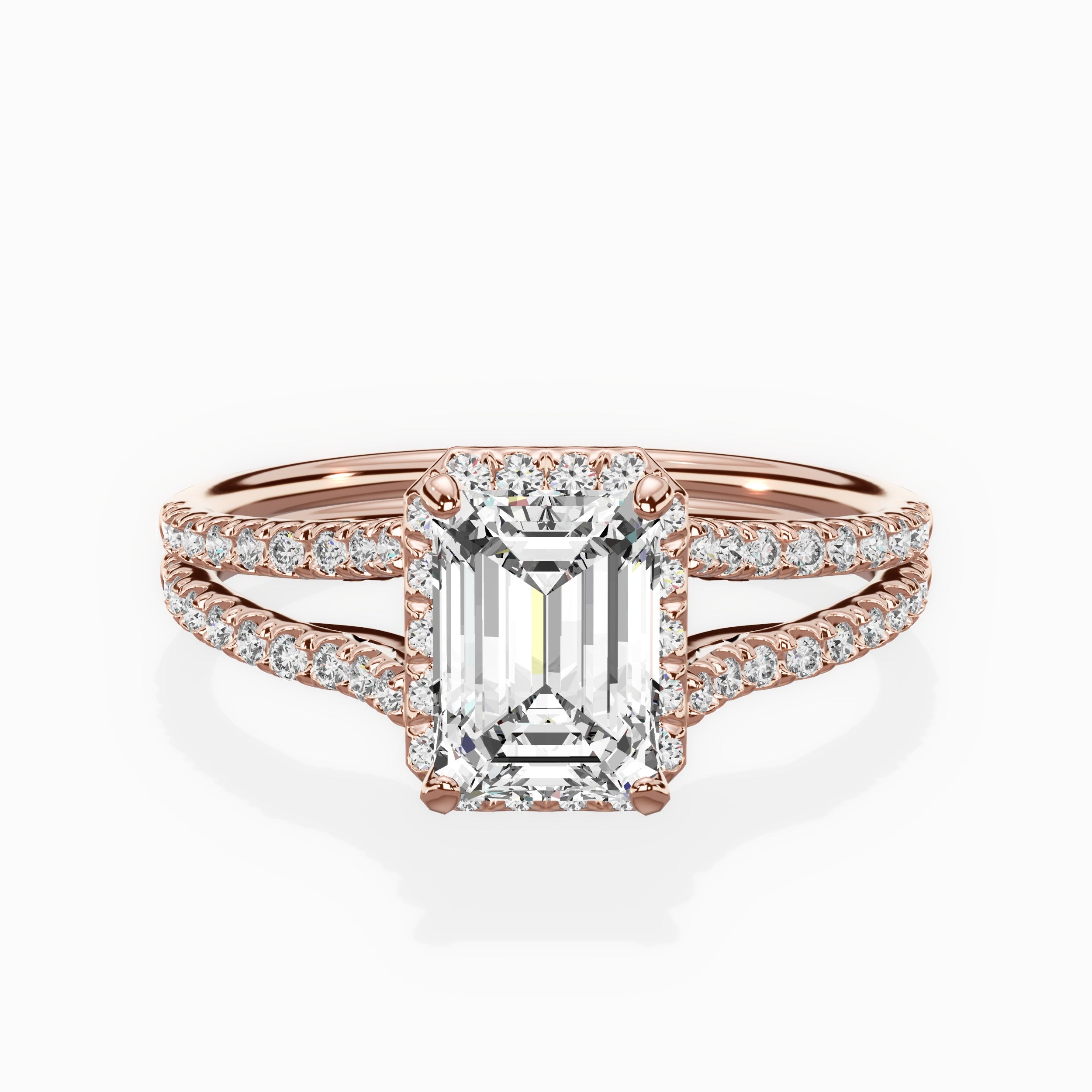 Milgrain Cathedral Halo Engagement Ring
