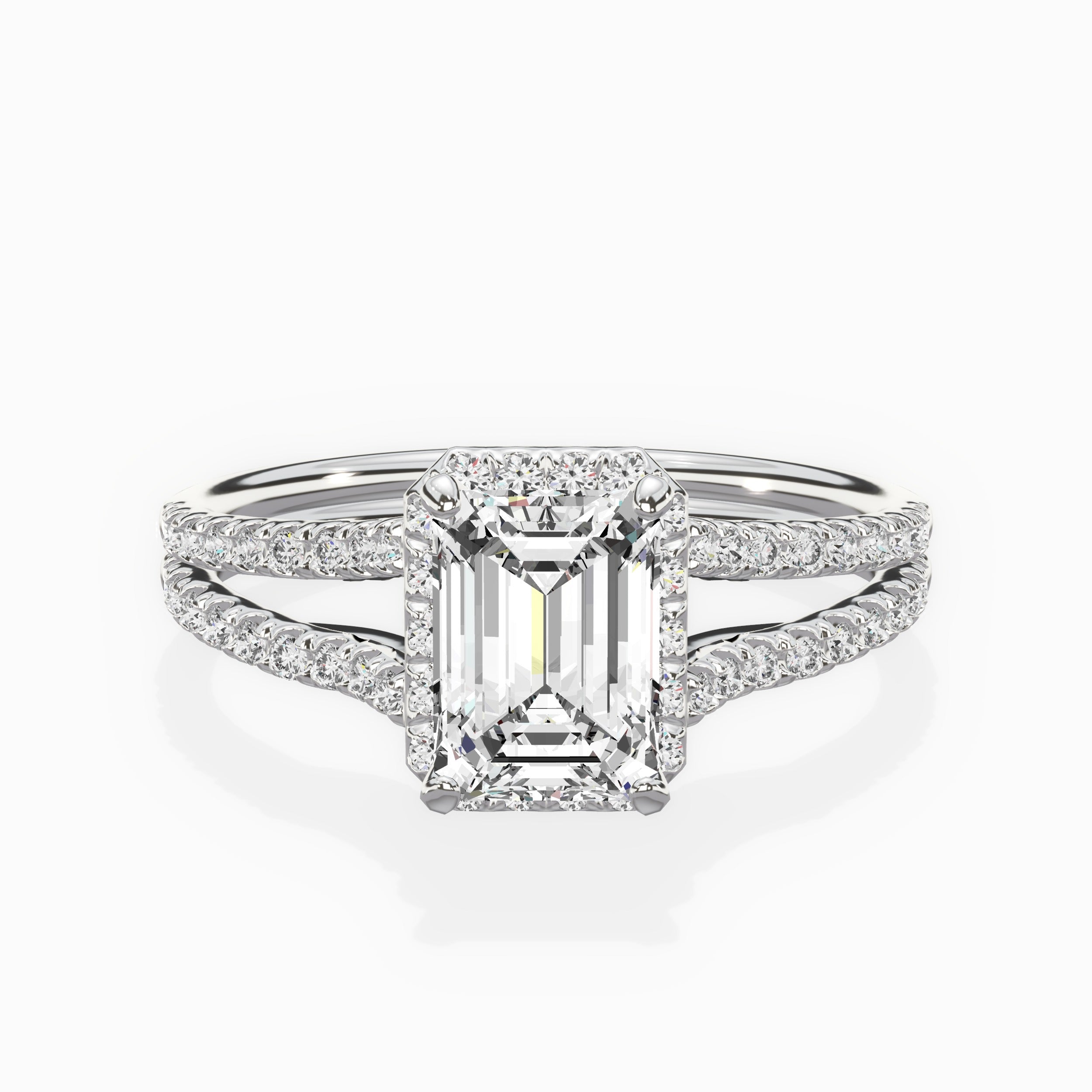 Milgrain Cathedral Halo Engagement Ring