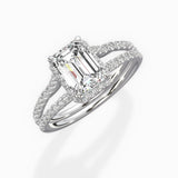 Milgrain Cathedral Halo Engagement Ring