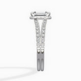 Milgrain Cathedral Halo Engagement Ring