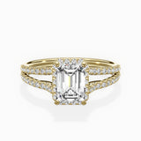 Milgrain Cathedral Halo Engagement Ring