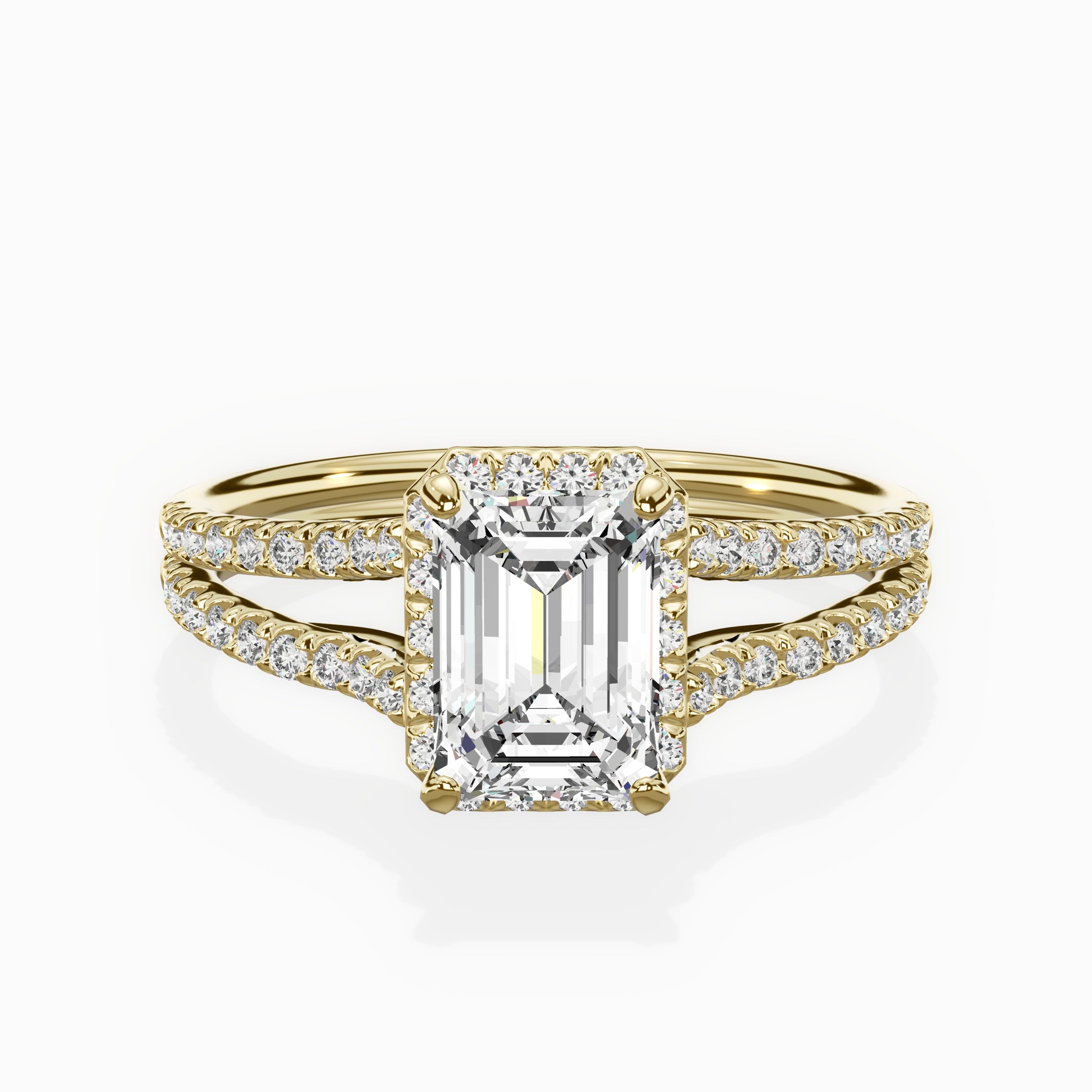 Milgrain Cathedral Halo Engagement Ring