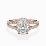 Milgrain Cathedral Halo Engagement Ring