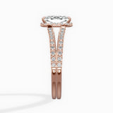 Milgrain Cathedral Halo Engagement Ring