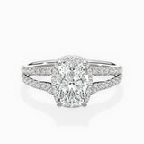 Milgrain Cathedral Halo Engagement Ring