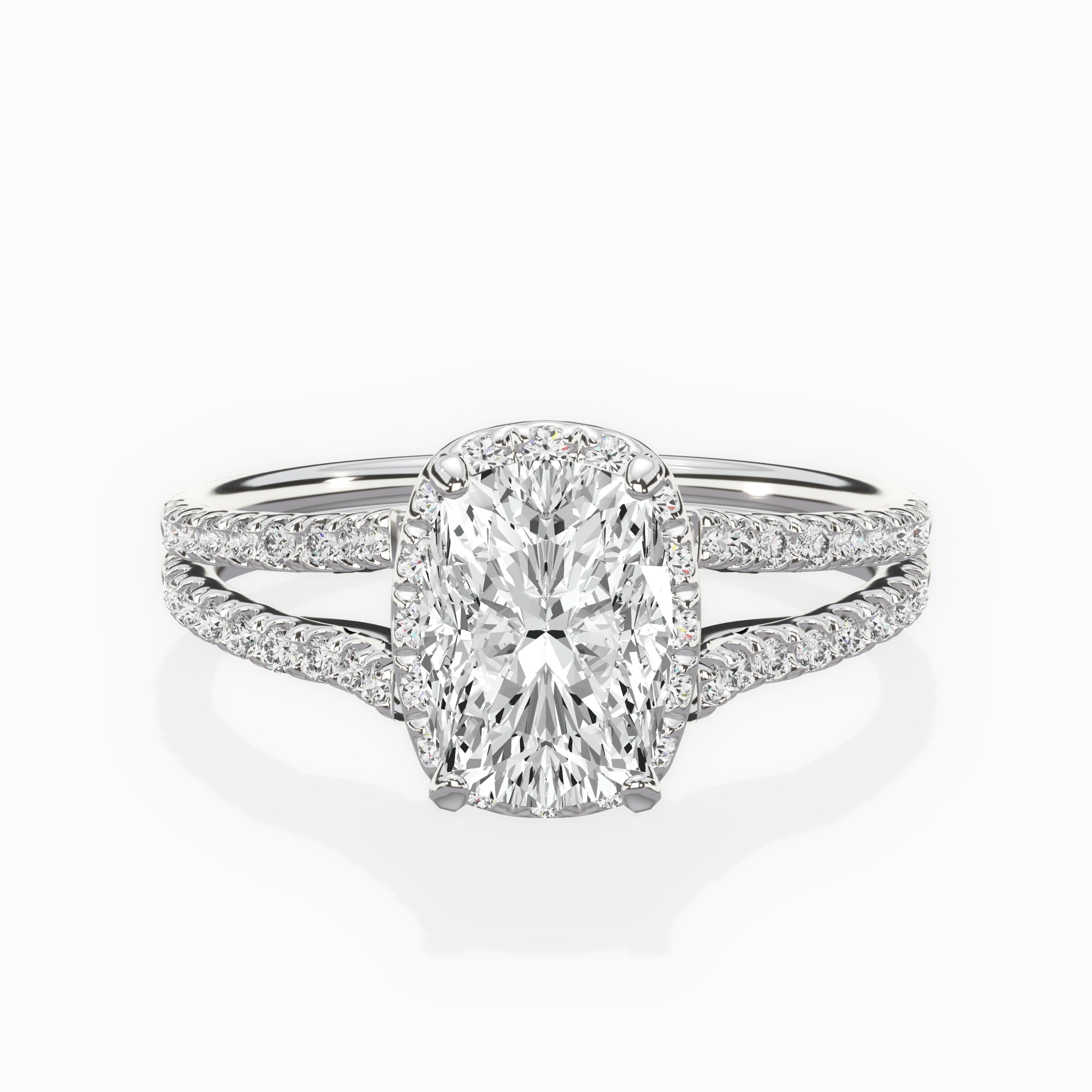 Milgrain Cathedral Halo Engagement Ring
