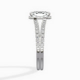 Milgrain Cathedral Halo Engagement Ring
