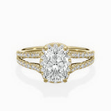 Milgrain Cathedral Halo Engagement Ring