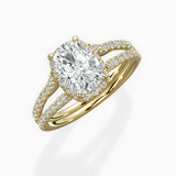 Milgrain Cathedral Halo Engagement Ring