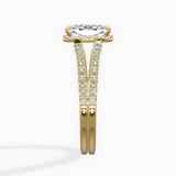Milgrain Cathedral Halo Engagement Ring