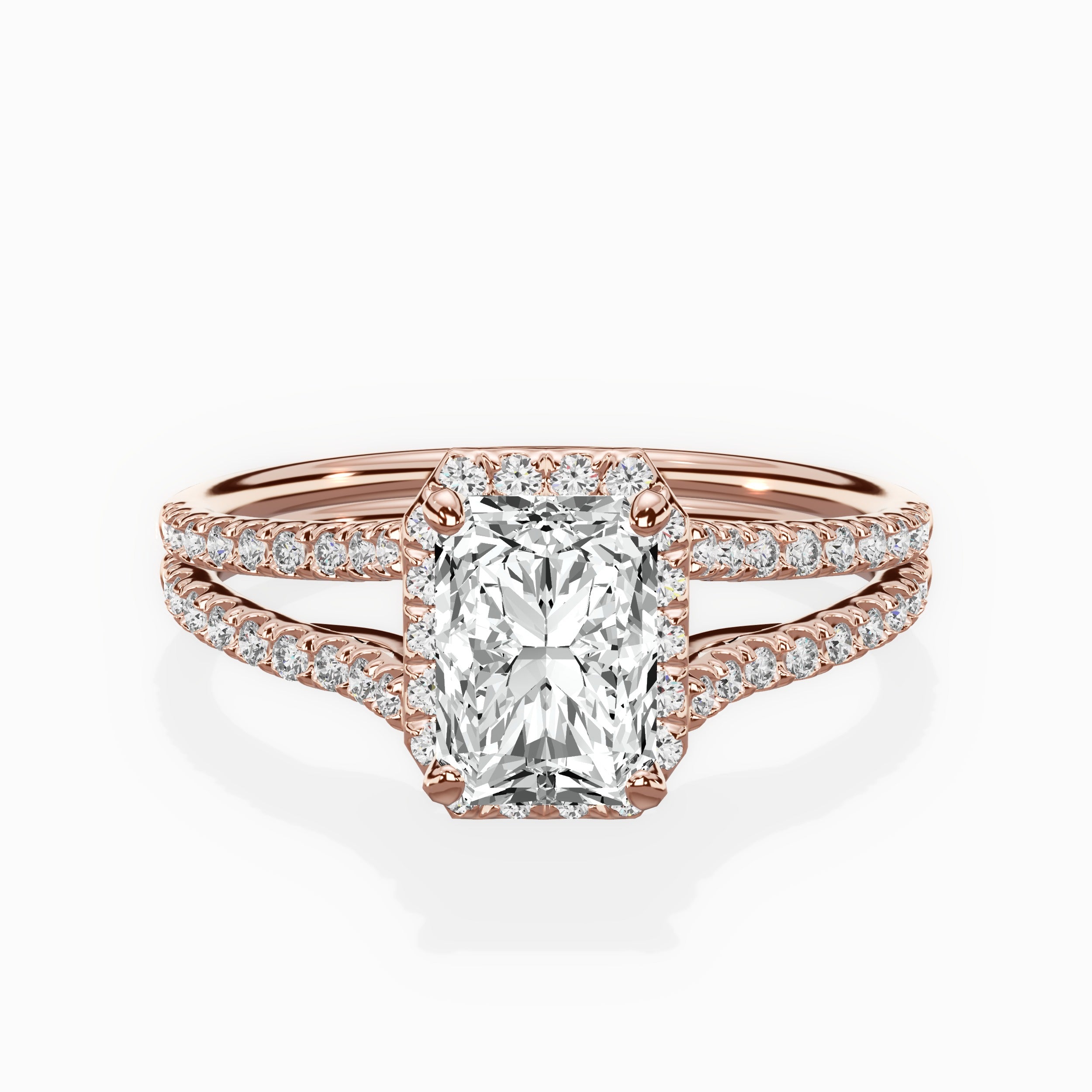 Milgrain Cathedral Halo Engagement Ring