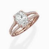 Milgrain Cathedral Halo Engagement Ring