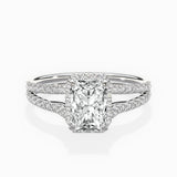 Milgrain Cathedral Halo Engagement Ring