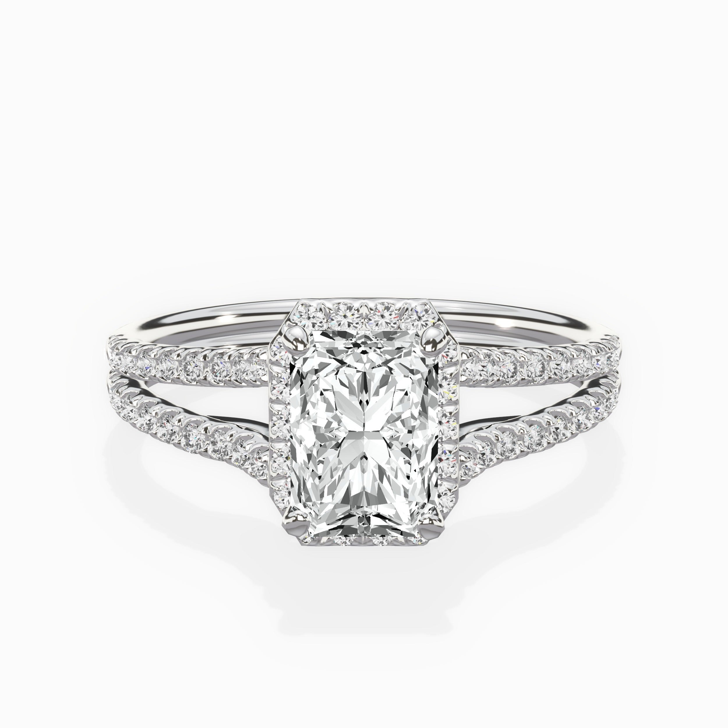 Milgrain Cathedral Halo Engagement Ring