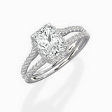 Milgrain Cathedral Halo Engagement Ring