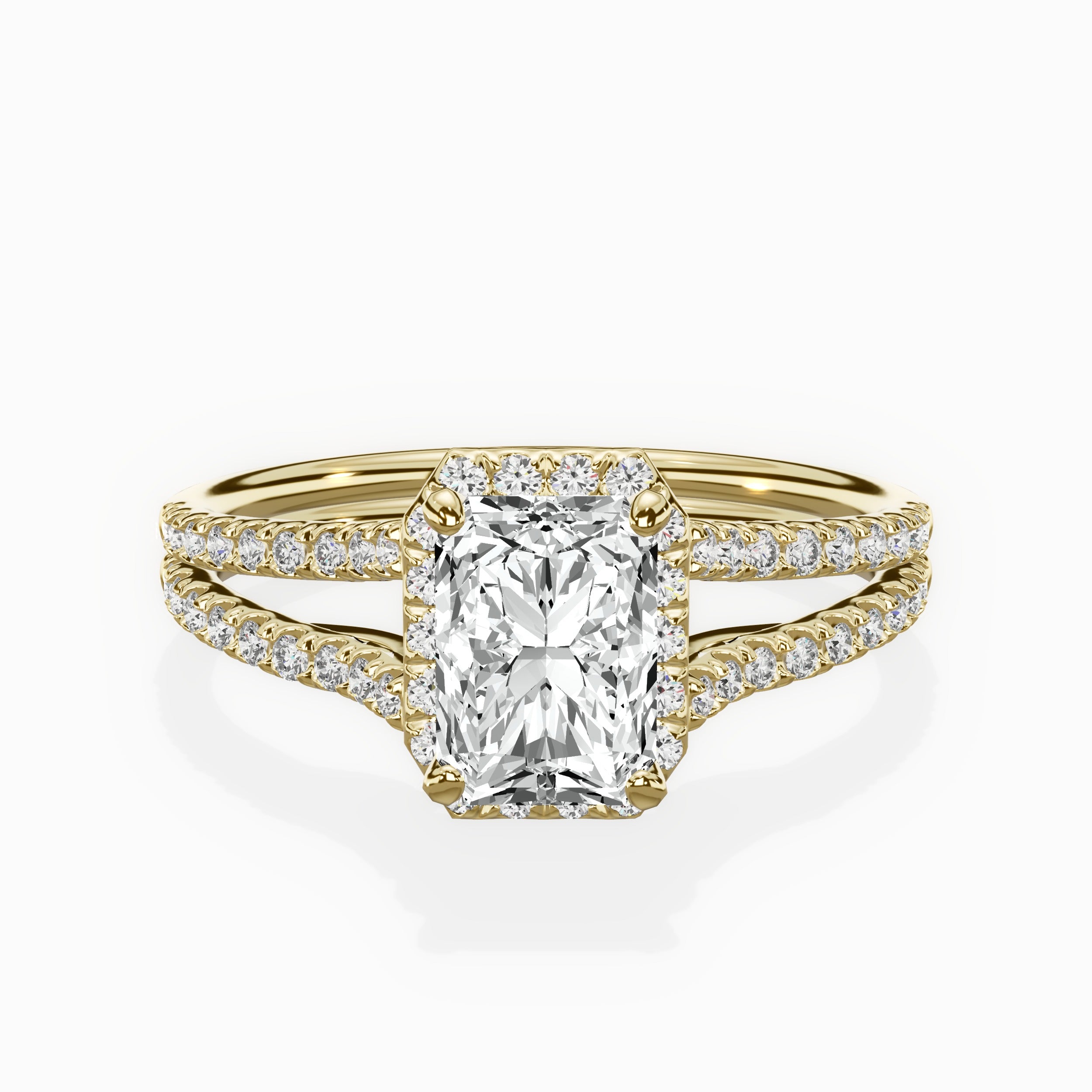 Milgrain Cathedral Halo Engagement Ring