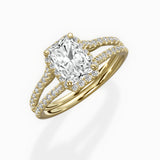 Milgrain Cathedral Halo Engagement Ring