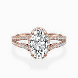 Milgrain Cathedral Halo Engagement Ring