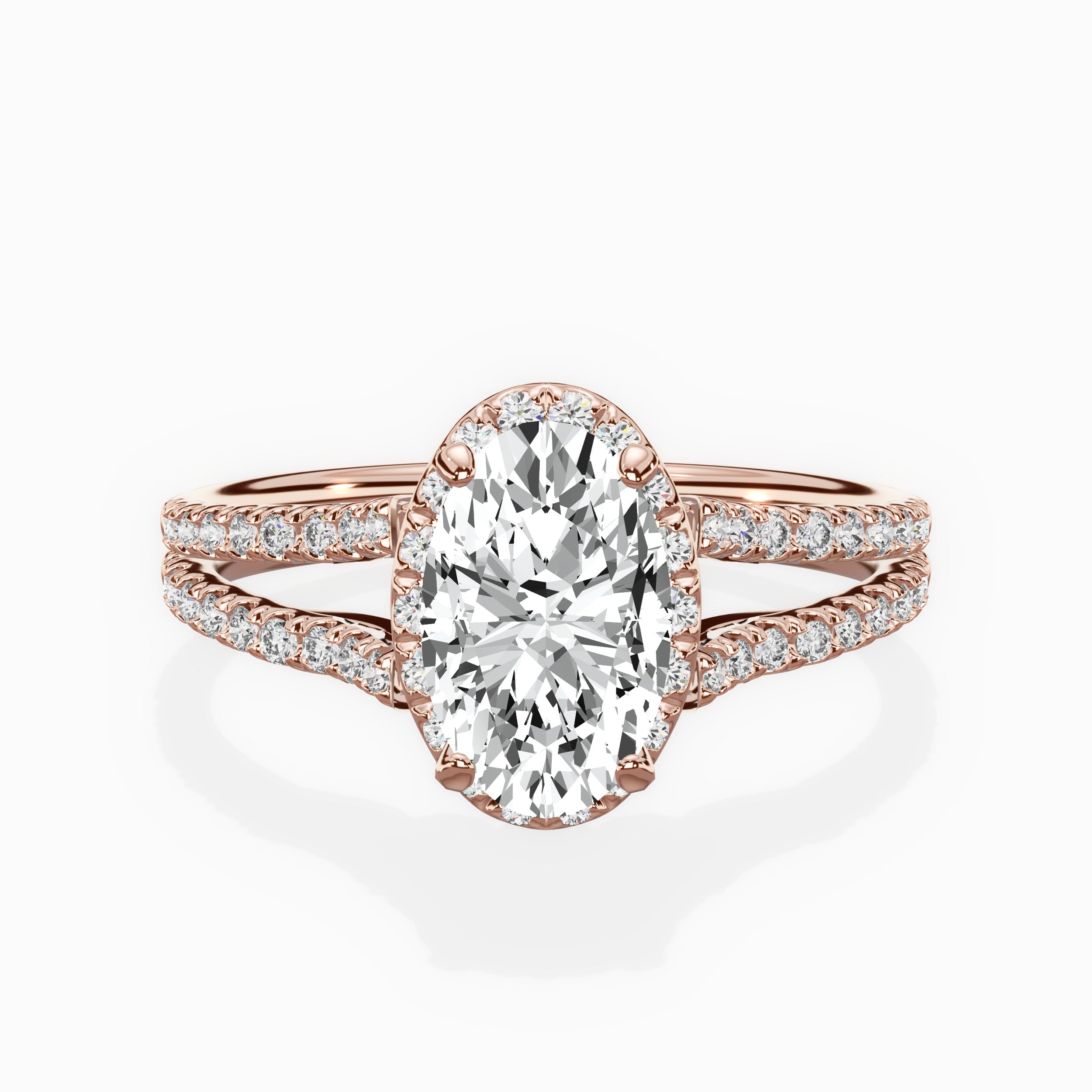 Milgrain Cathedral Halo Engagement Ring