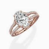 Milgrain Cathedral Halo Engagement Ring