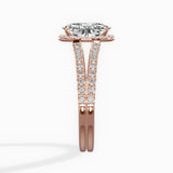 Milgrain Cathedral Halo Engagement Ring