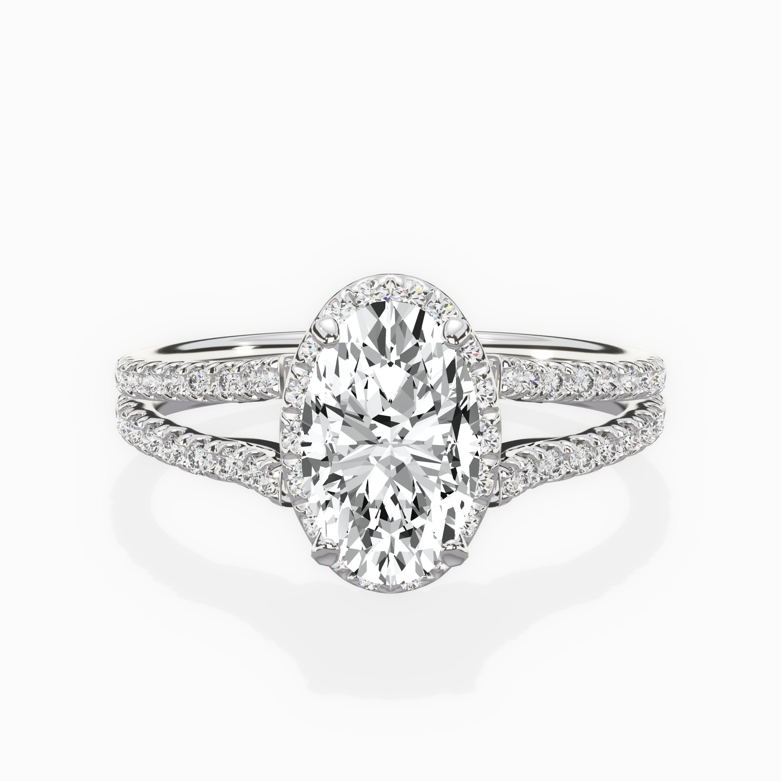Milgrain Cathedral Halo Engagement Ring