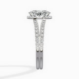 Milgrain Cathedral Halo Engagement Ring