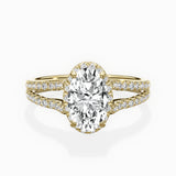 Milgrain Cathedral Halo Engagement Ring