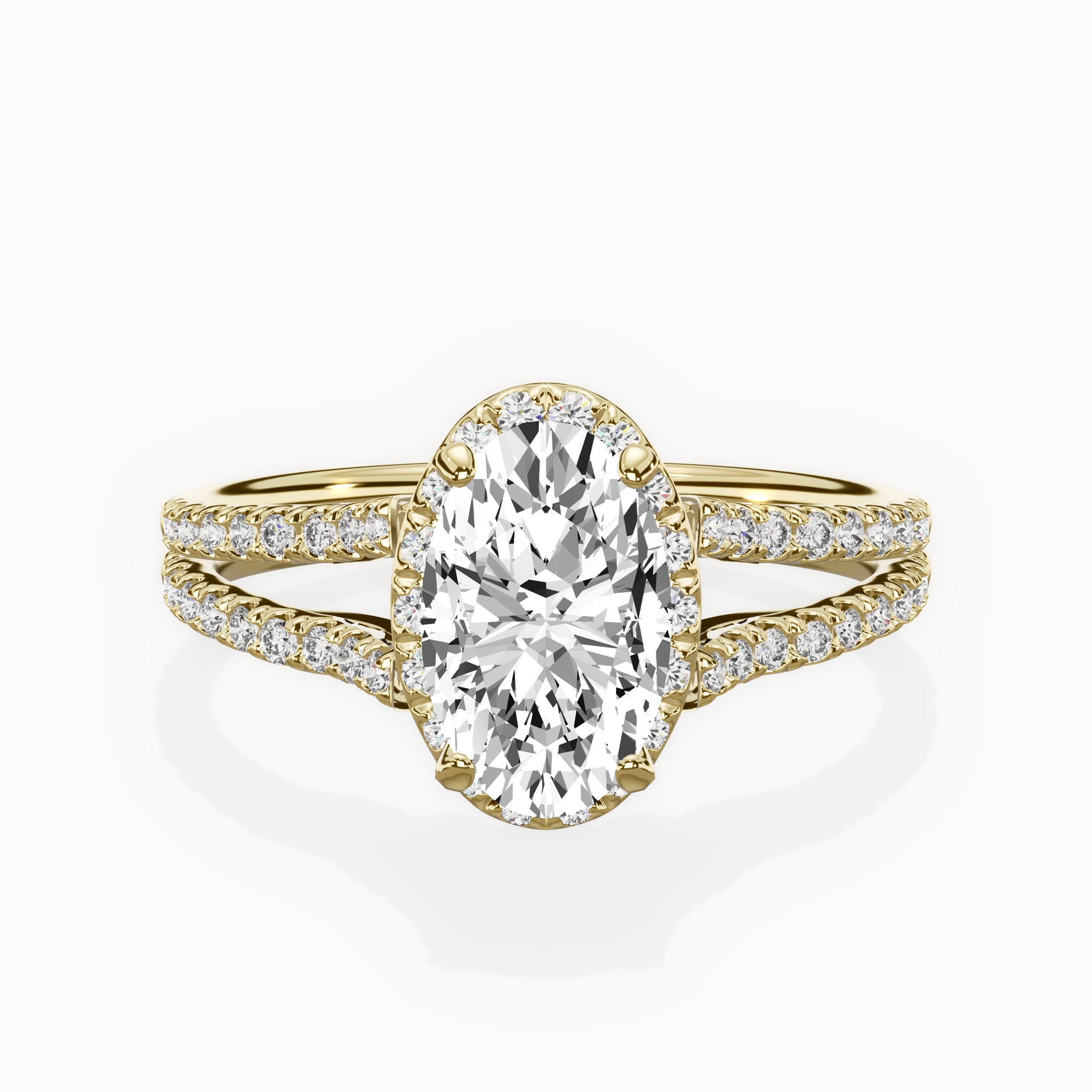 Milgrain Cathedral Halo Engagement Ring