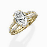 Milgrain Cathedral Halo Engagement Ring