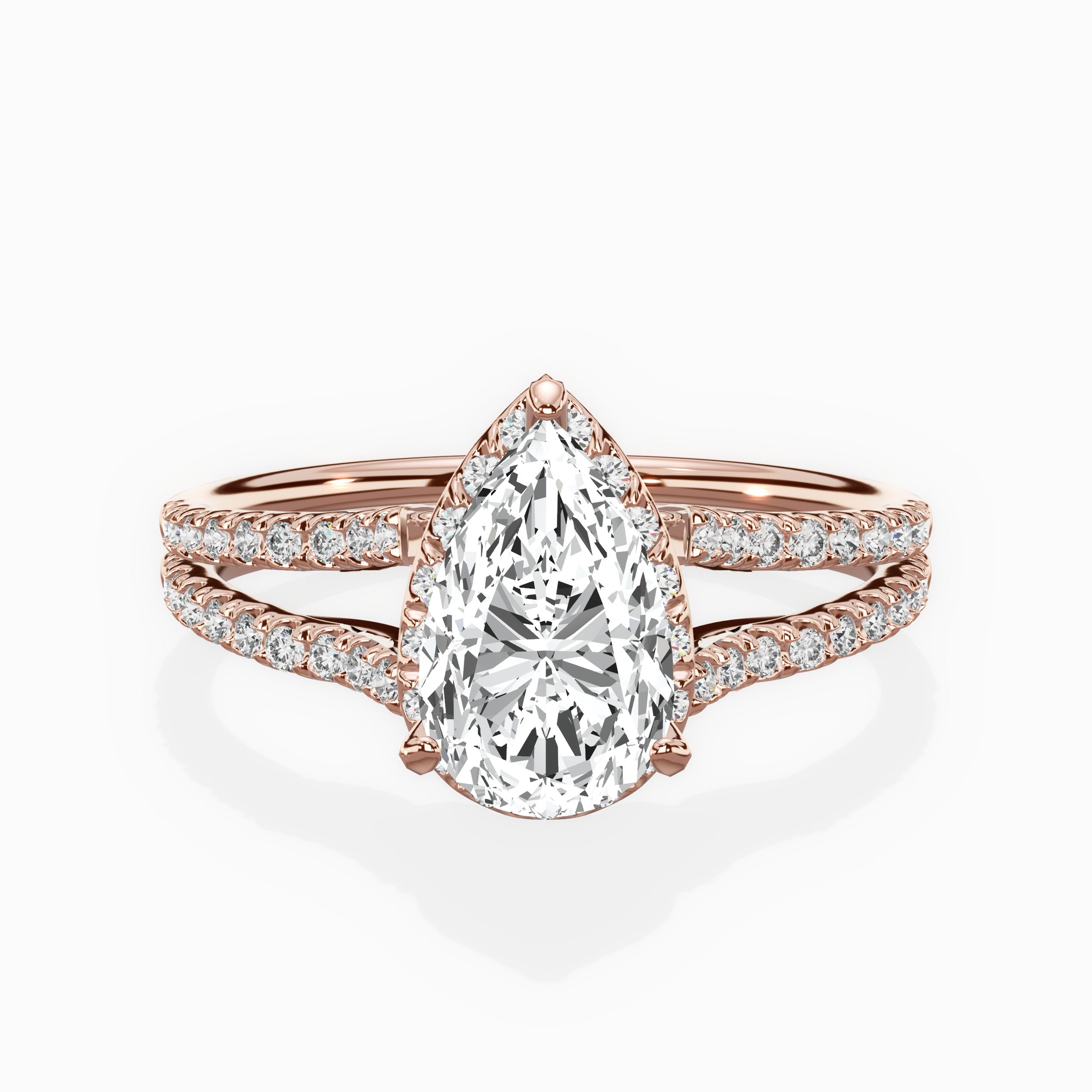 Milgrain Cathedral Halo Engagement Ring
