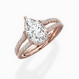 Milgrain Cathedral Halo Engagement Ring