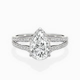 Milgrain Cathedral Halo Engagement Ring