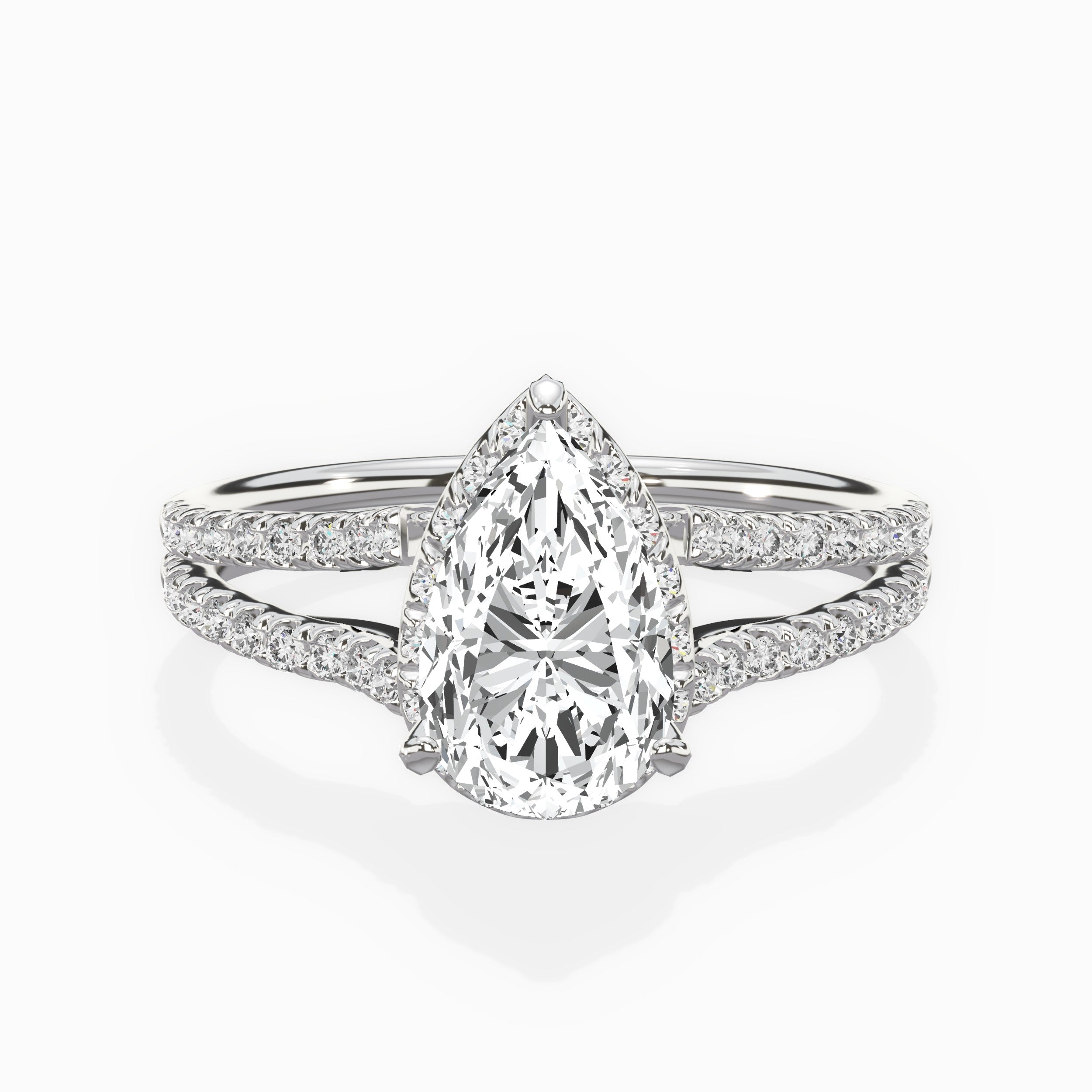Milgrain Cathedral Halo Engagement Ring
