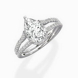 Milgrain Cathedral Halo Engagement Ring