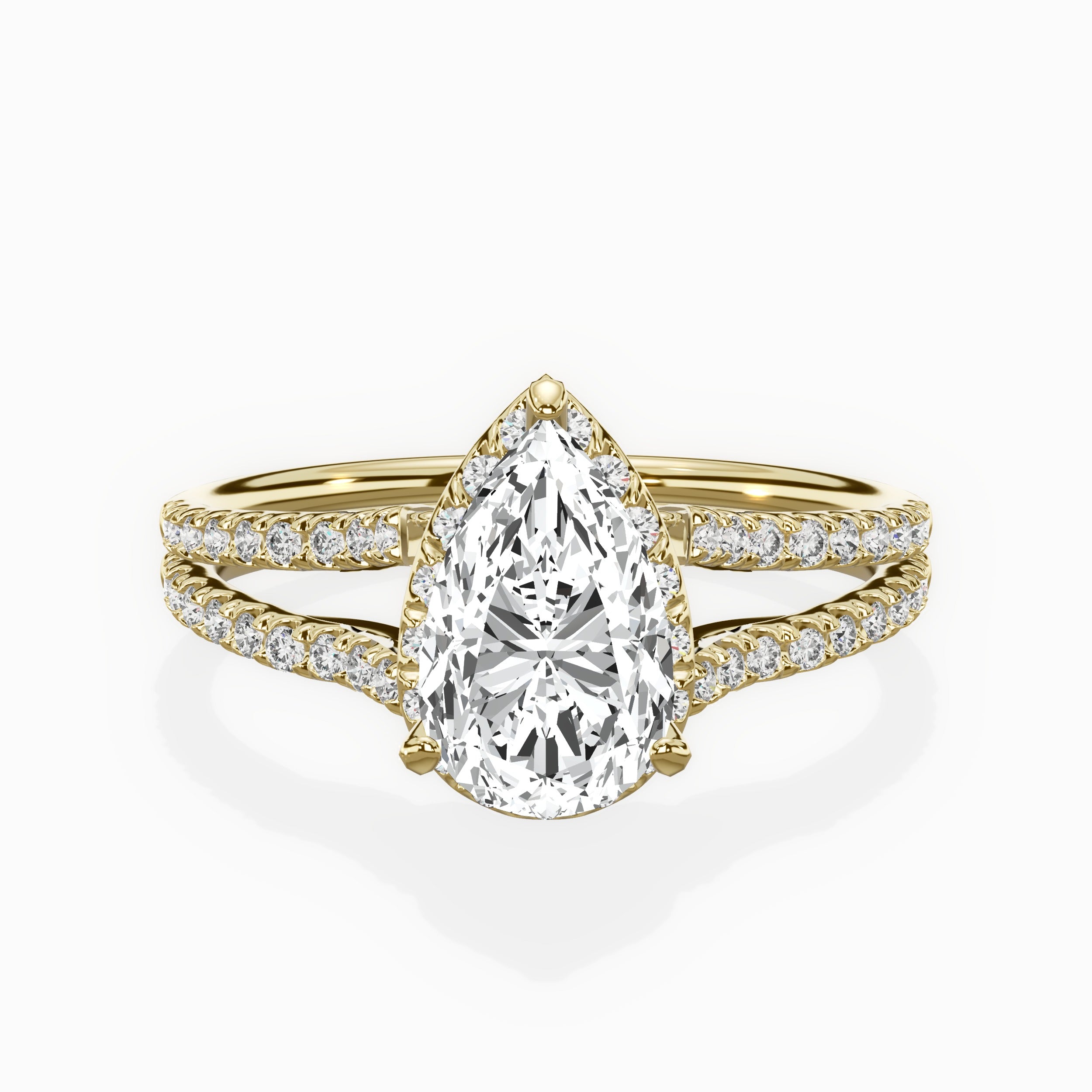 Milgrain Cathedral Halo Engagement Ring