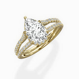 Milgrain Cathedral Halo Engagement Ring